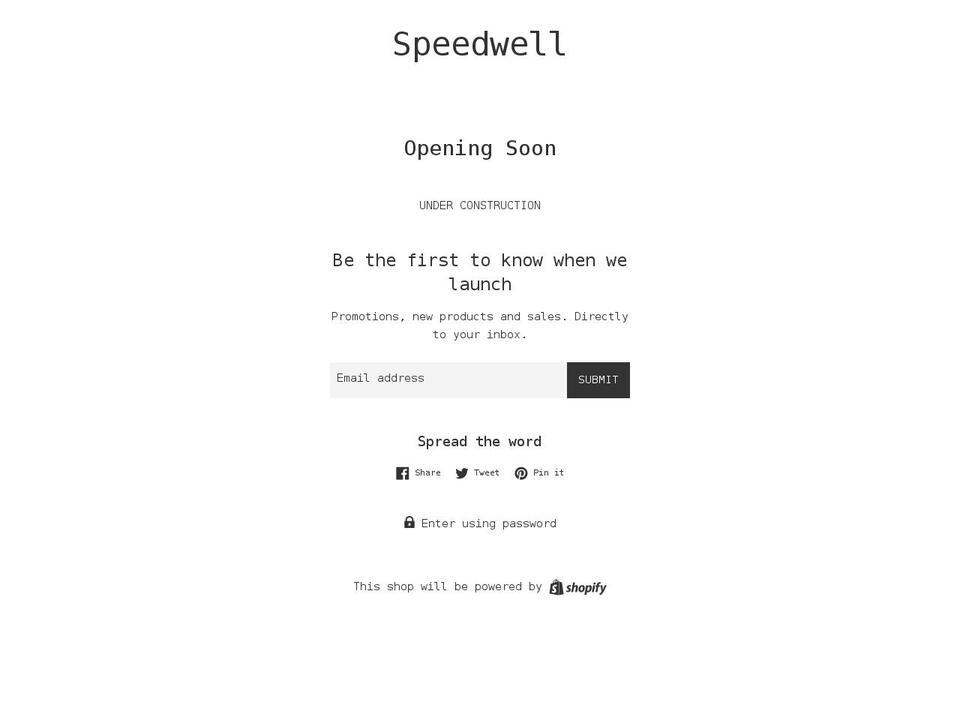 speedwelldesigns.com — Shopify storefront screenshot