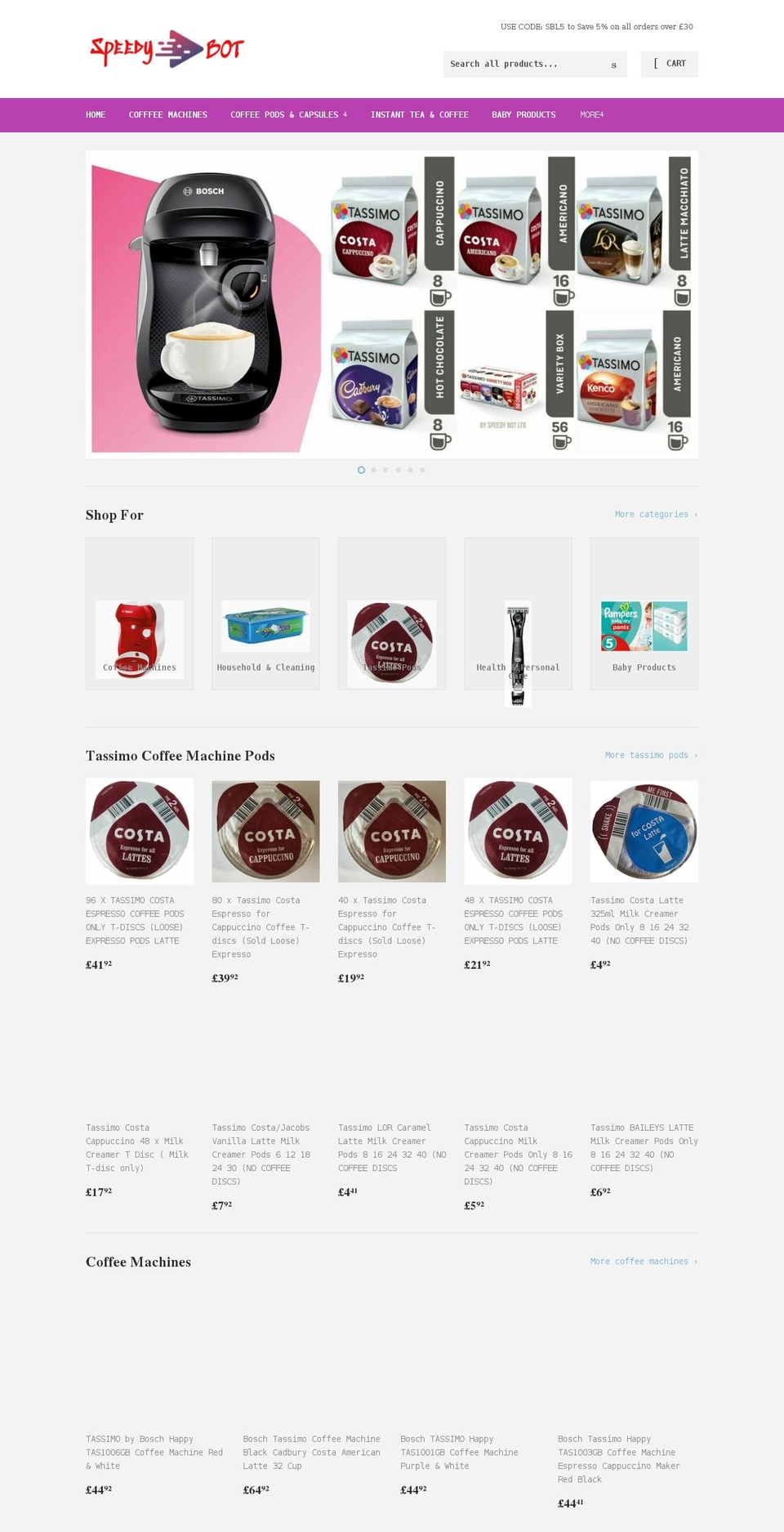 speedybot.co.uk shopify website screenshot