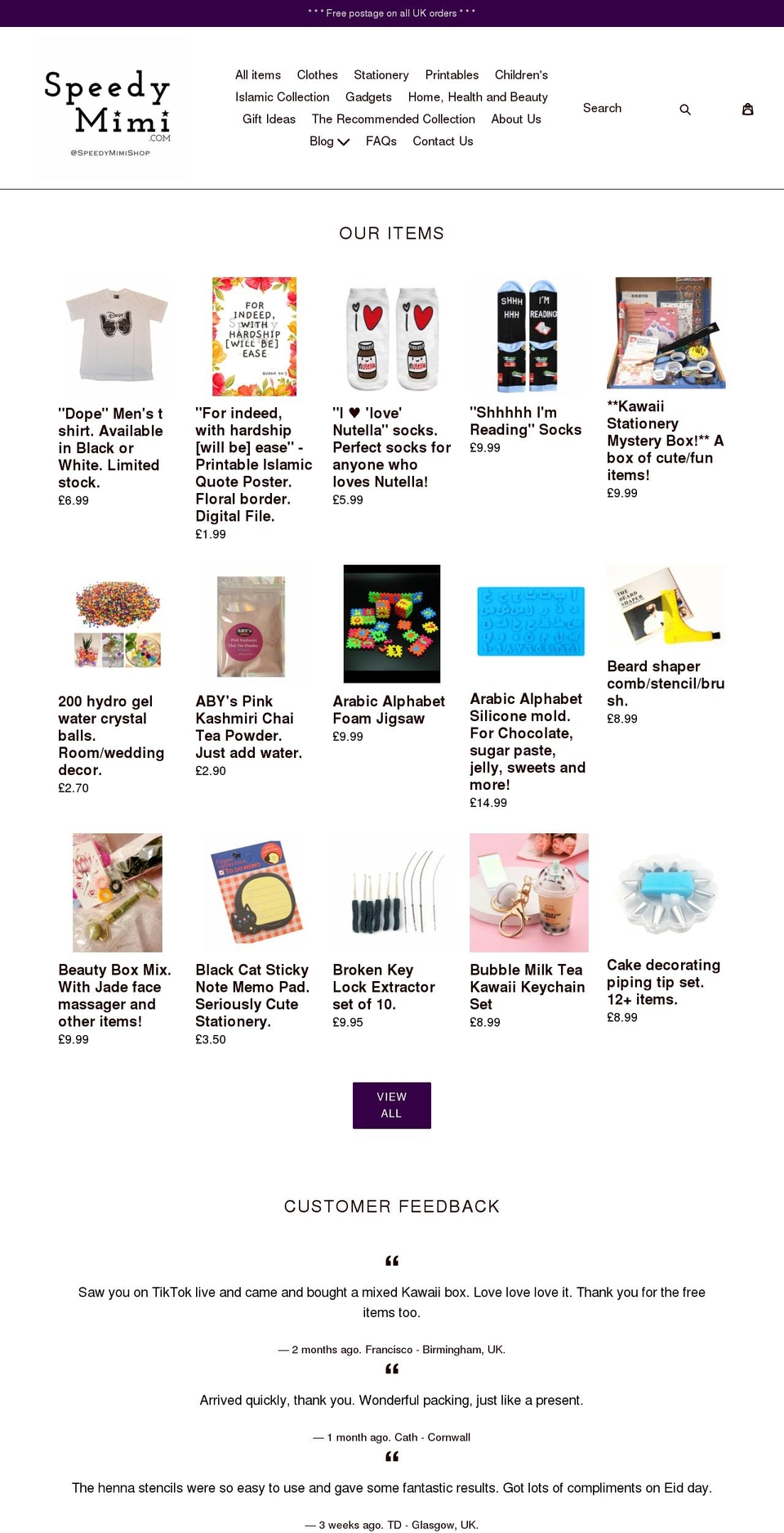 speedymimi.com — Shopify storefront screenshot