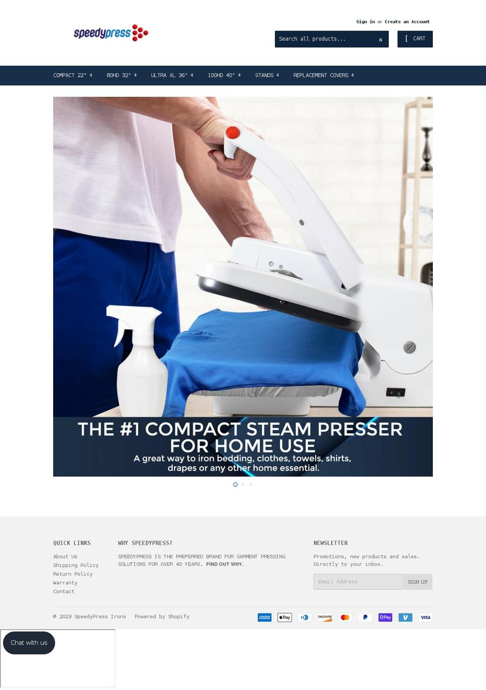speedypressirons.com — Shopify storefront screenshot