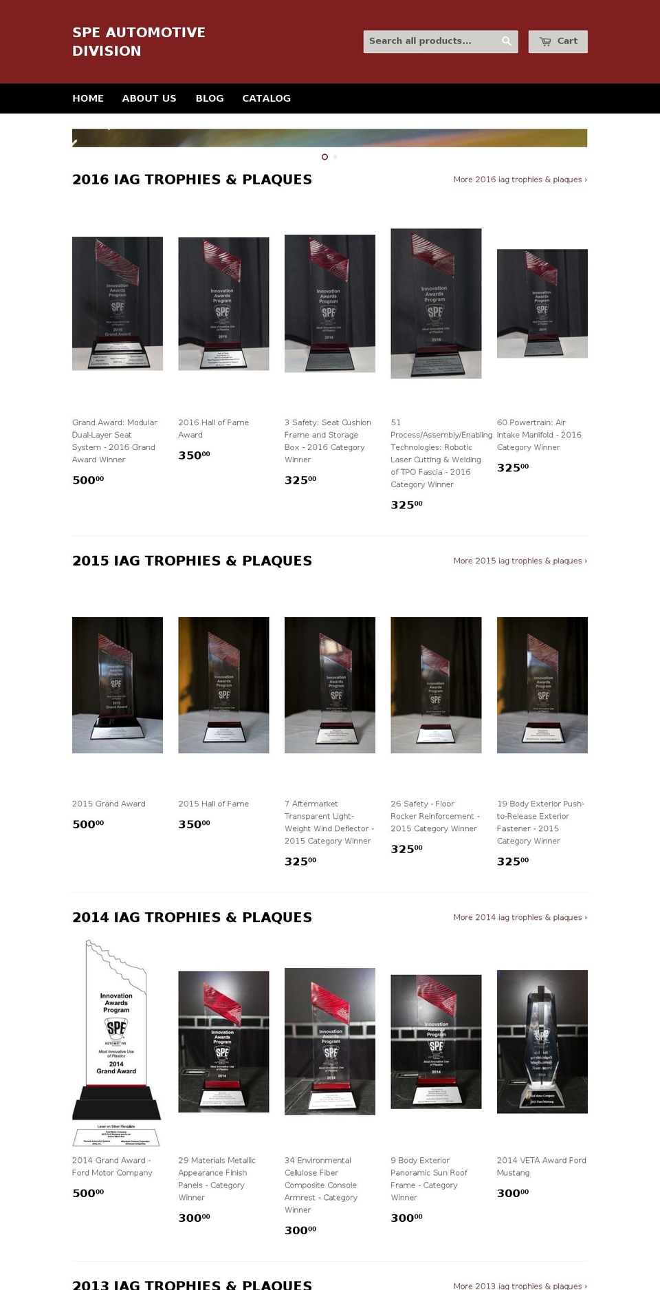 speiagtrophies.com shopify website screenshot