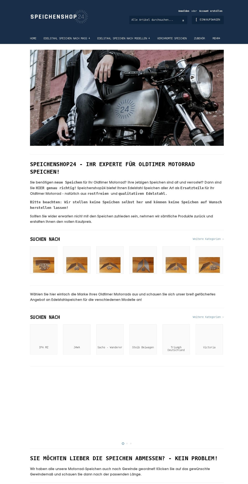 speichenshop24.de shopify website screenshot