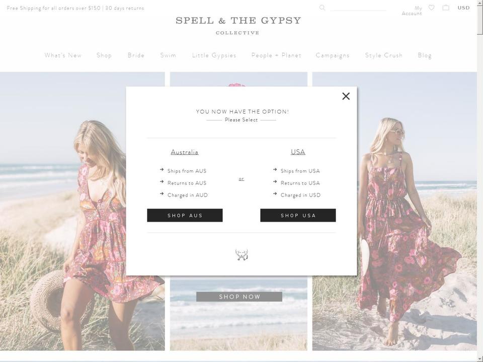 Spell International New Shopify theme site example spellandthegypsy.com