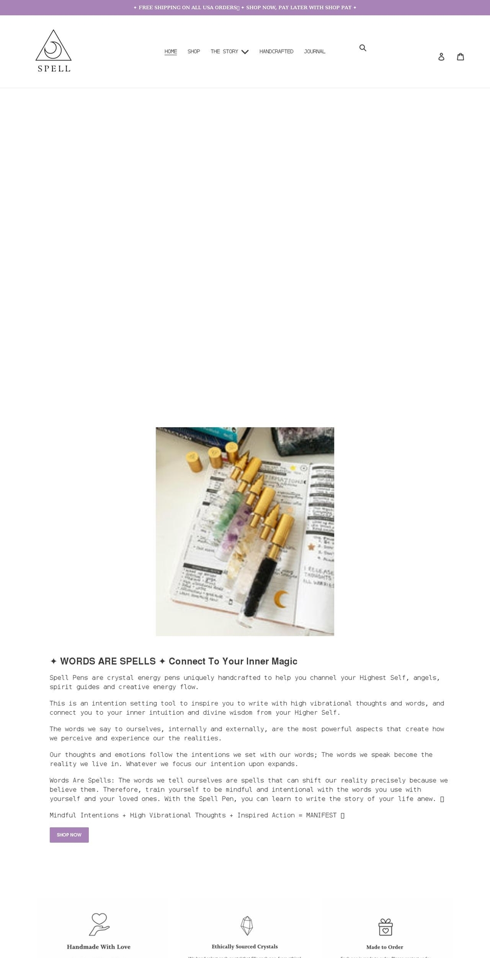 spellpens.com shopify website screenshot