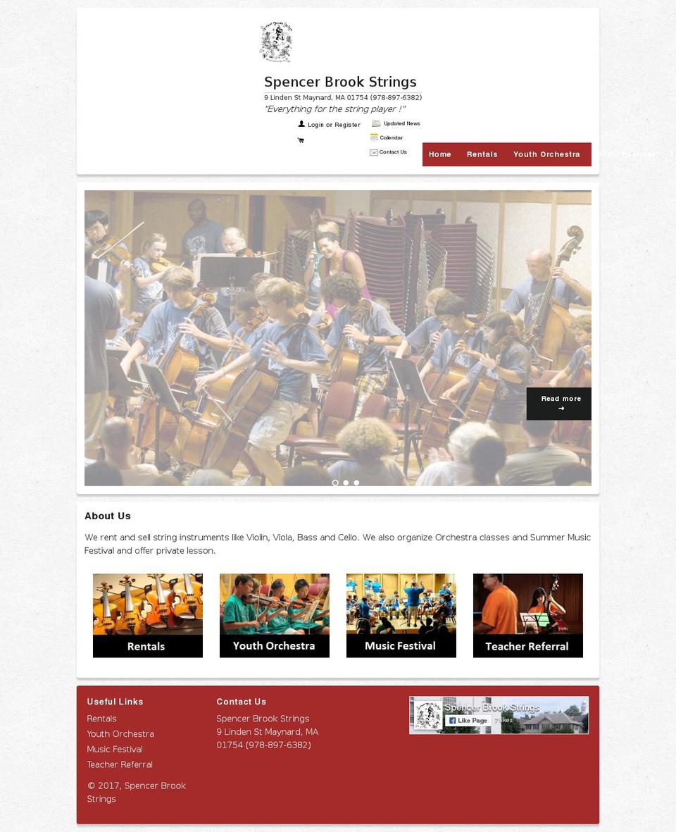 spencerbrookstrings.com shopify website screenshot