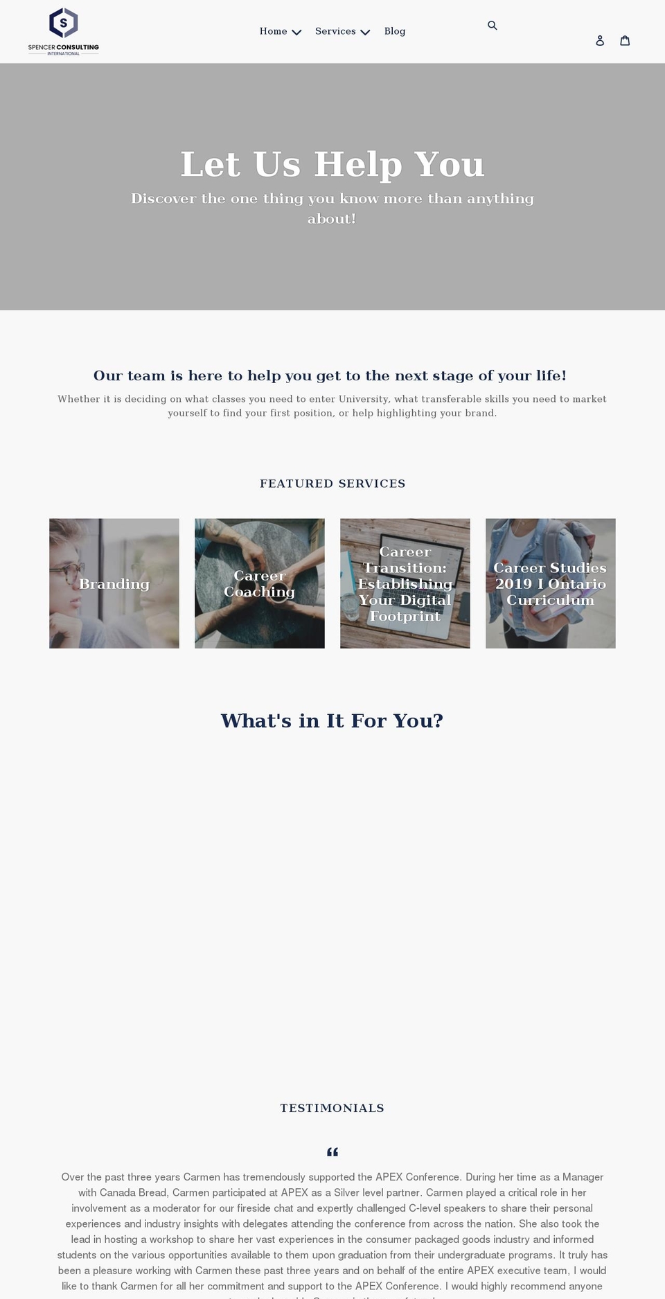 spencerconsultingintl.com shopify website screenshot