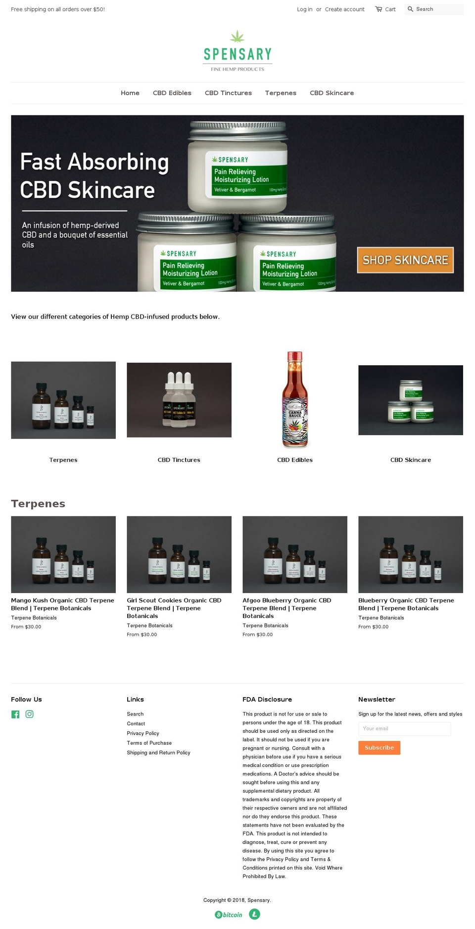 spensary.com — Shopify storefront screenshot