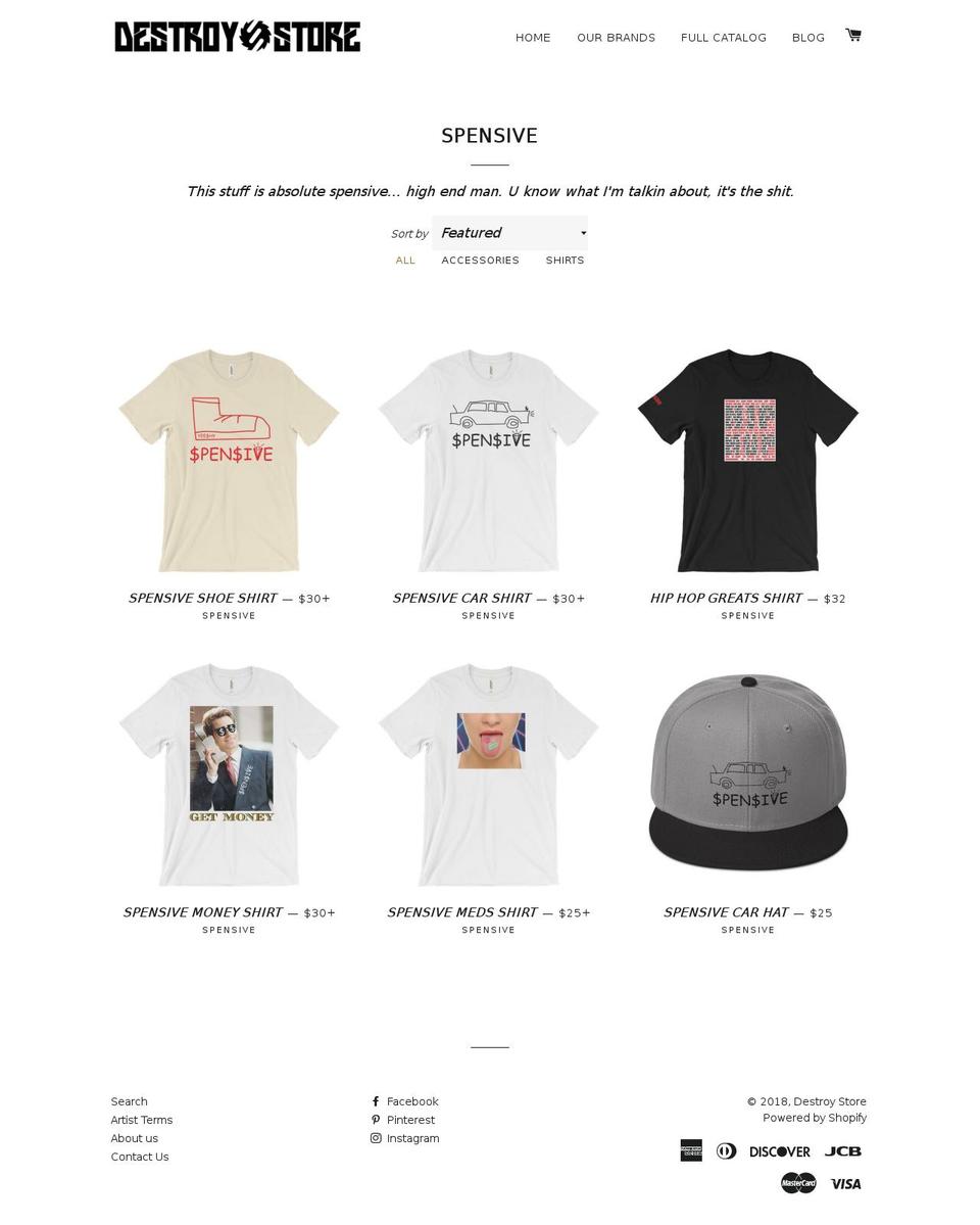 spensiveclothing.com shopify website screenshot