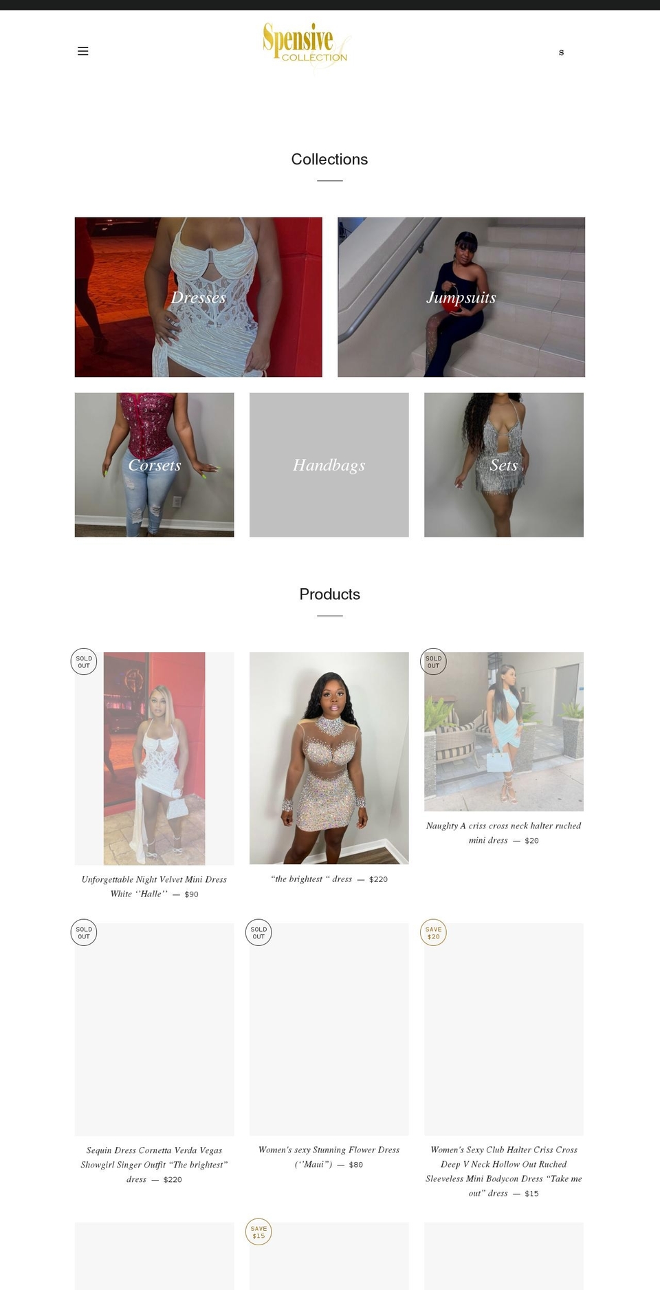 spensivecollection.com shopify website screenshot