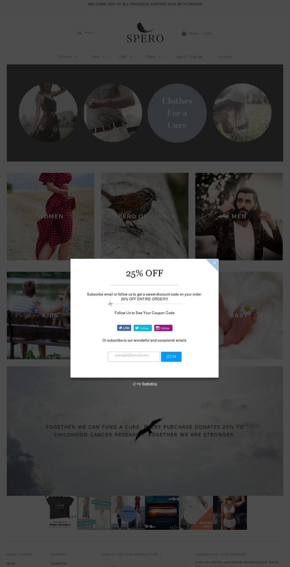 speroapparel.com shopify website screenshot