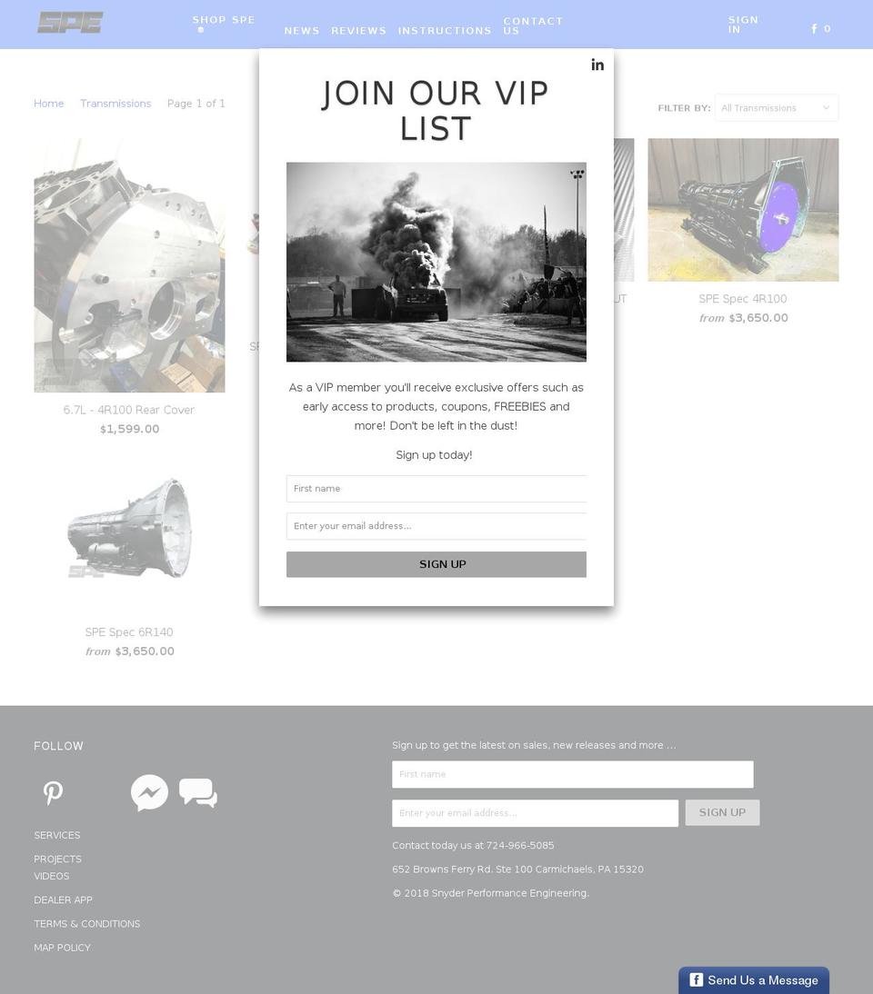 spetrans.com shopify website screenshot