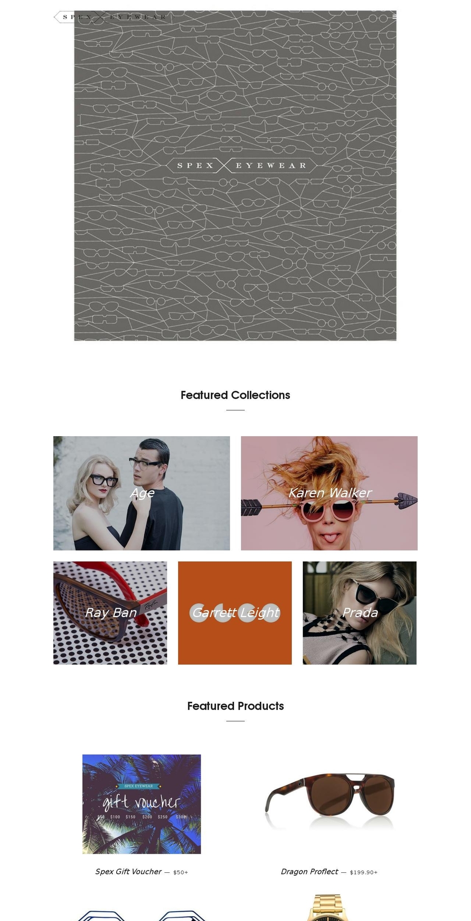 spexeyewear.co.nz shopify website screenshot