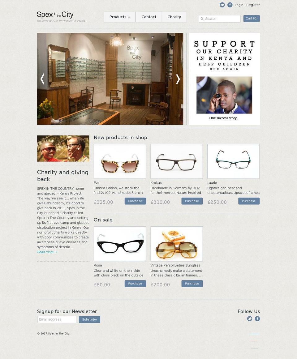 spexinthecity.com shopify website screenshot