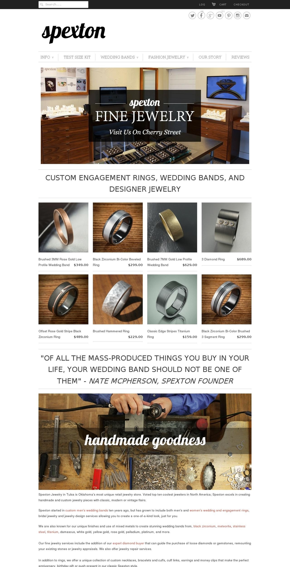 spextonjewelry.com shopify website screenshot