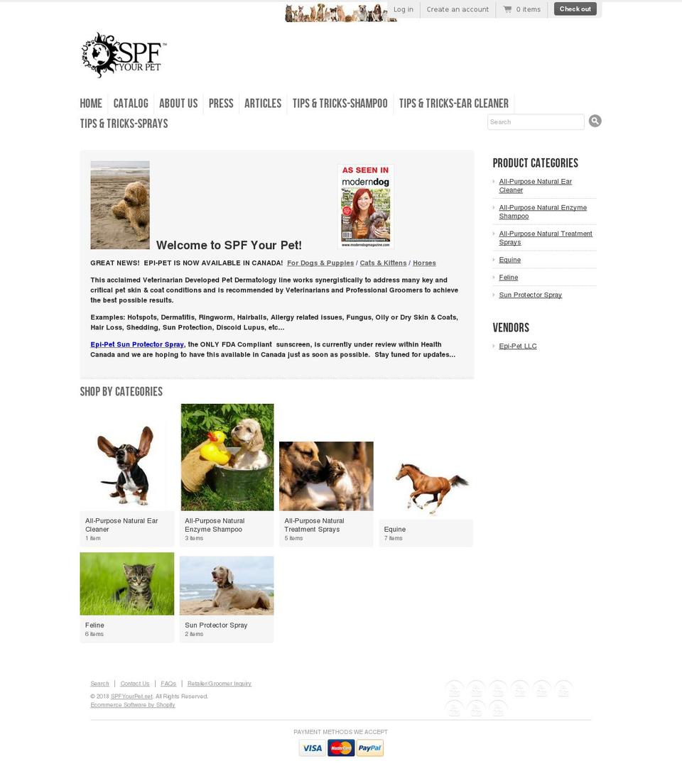 spfyourpet.net shopify website screenshot