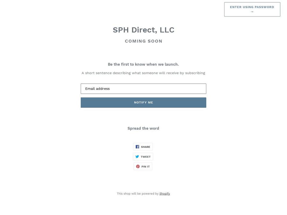 sphdirect.com shopify website screenshot