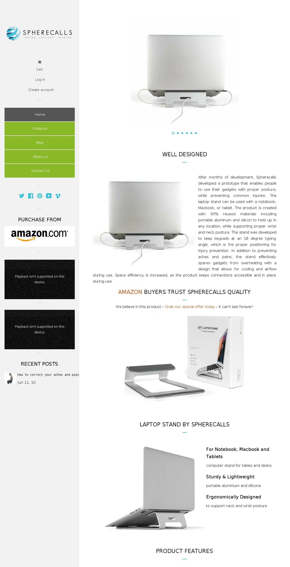spherecalls.com shopify website screenshot