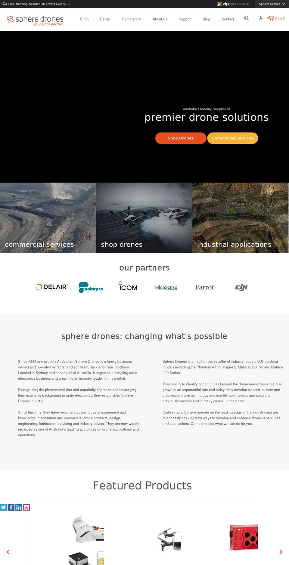 spheredrones.com Shopify store