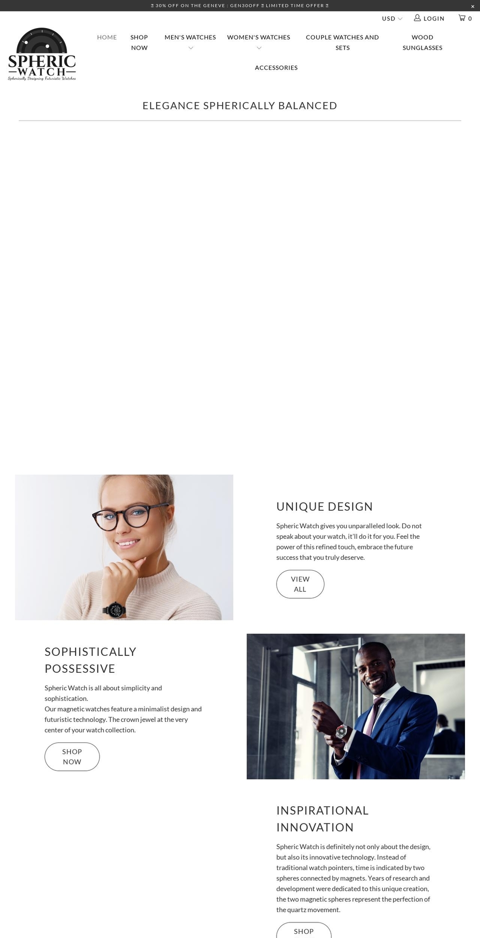 sphericwatch.com shopify website screenshot