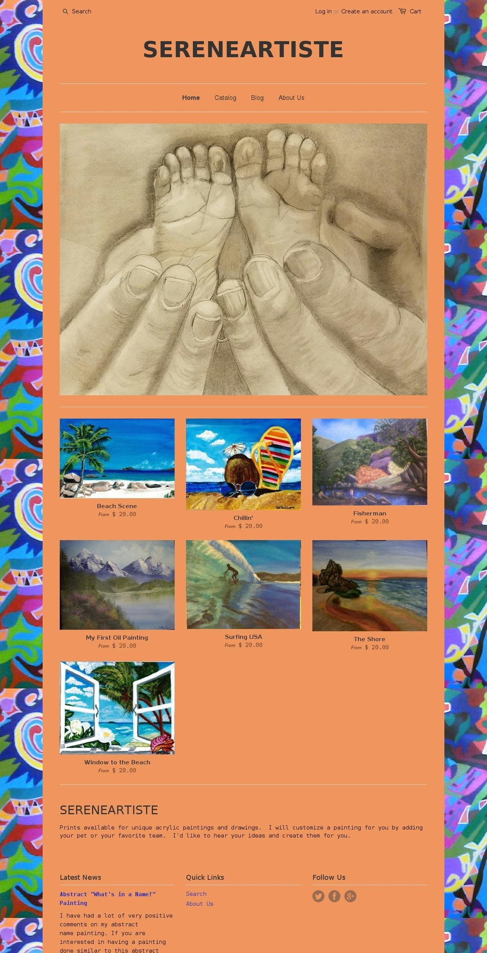 sphillipsart.com shopify website screenshot