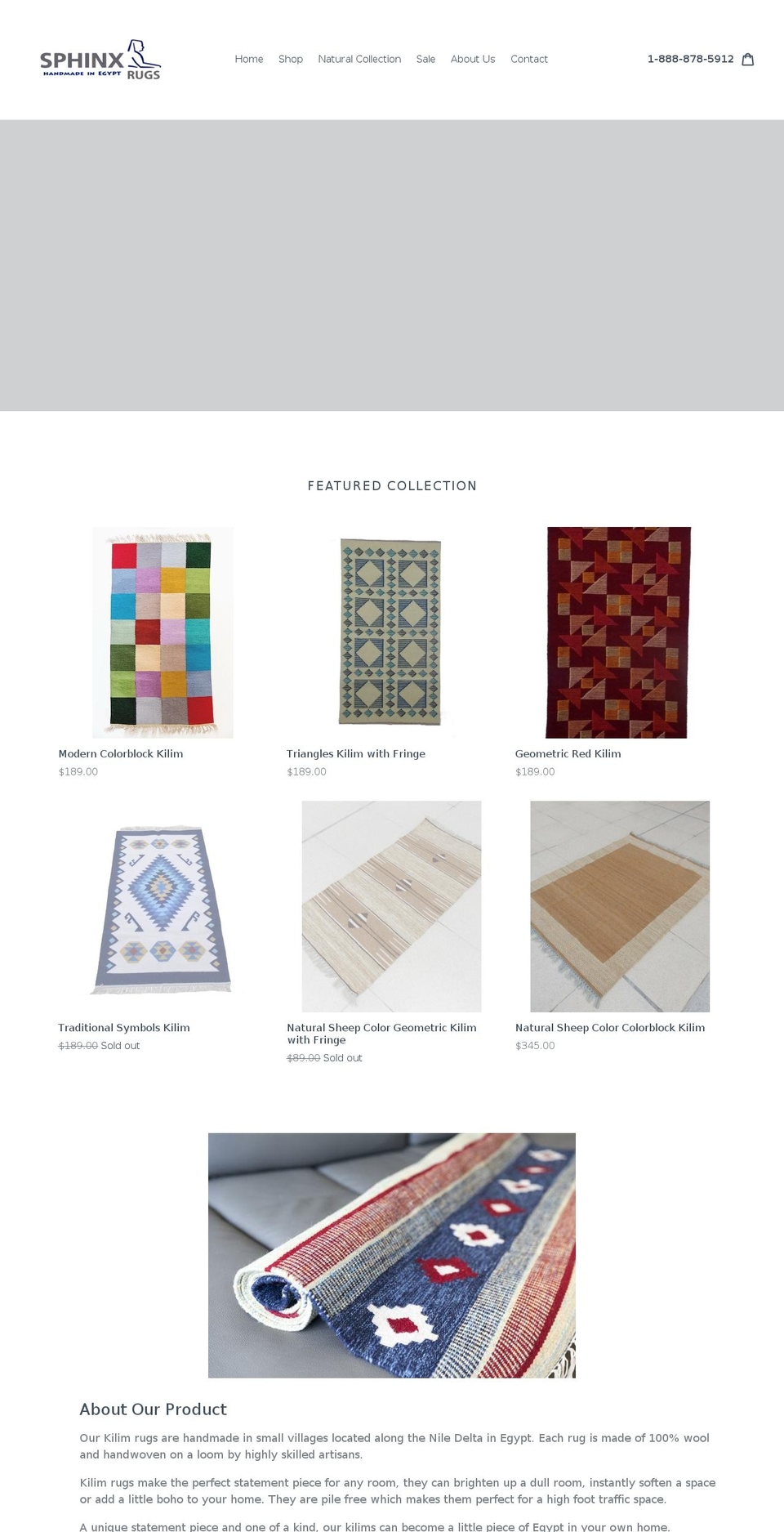 sphinx-rugs.com — Shopify storefront screenshot