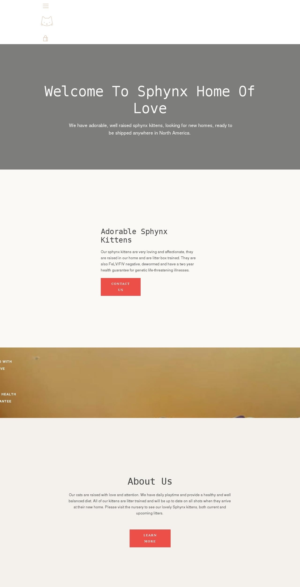 sphynxhomeoflove.com shopify website screenshot