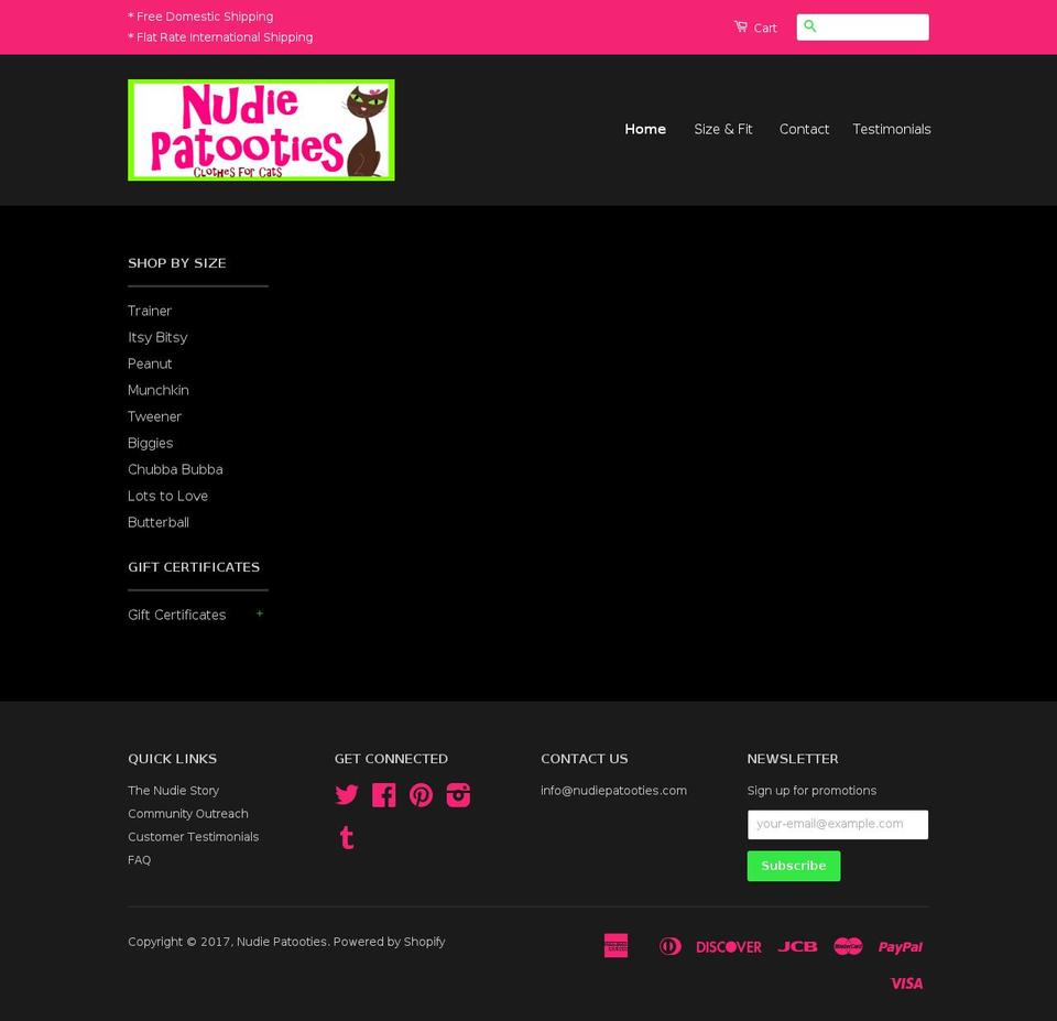 sphynxnudiepatootie.com shopify website screenshot
