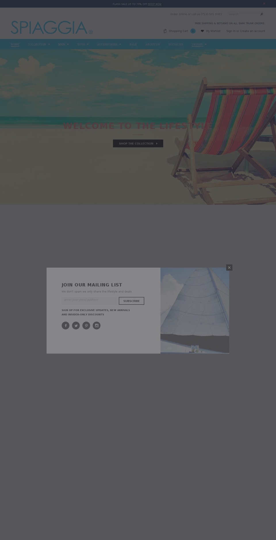 spiaggiaswimwear.com shopify website screenshot