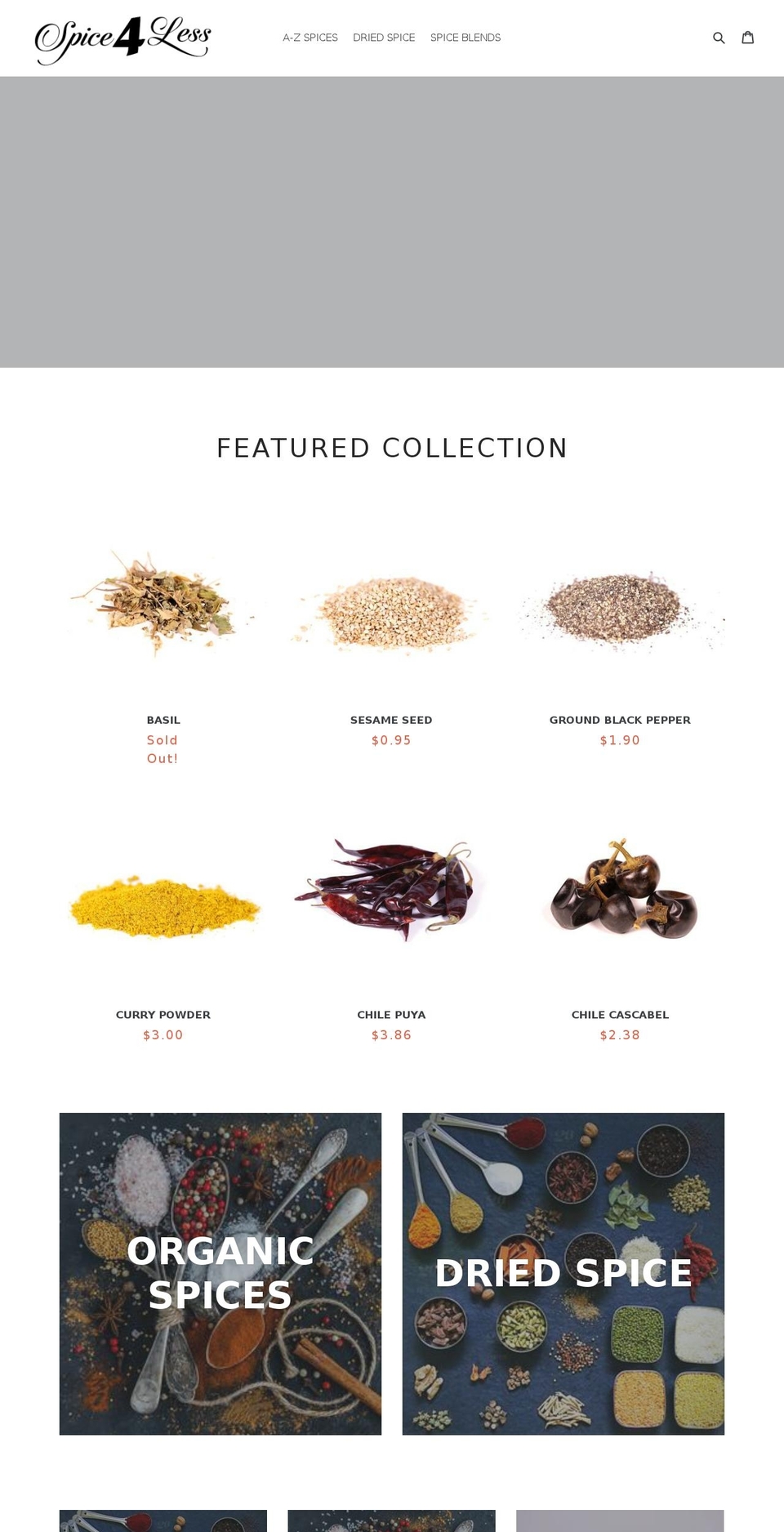 spice4less.com — Shopify storefront screenshot