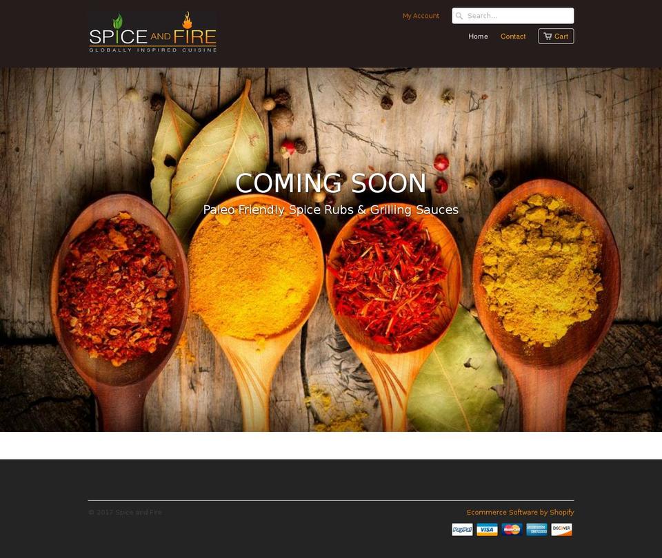 spiceandfire.com shopify website screenshot