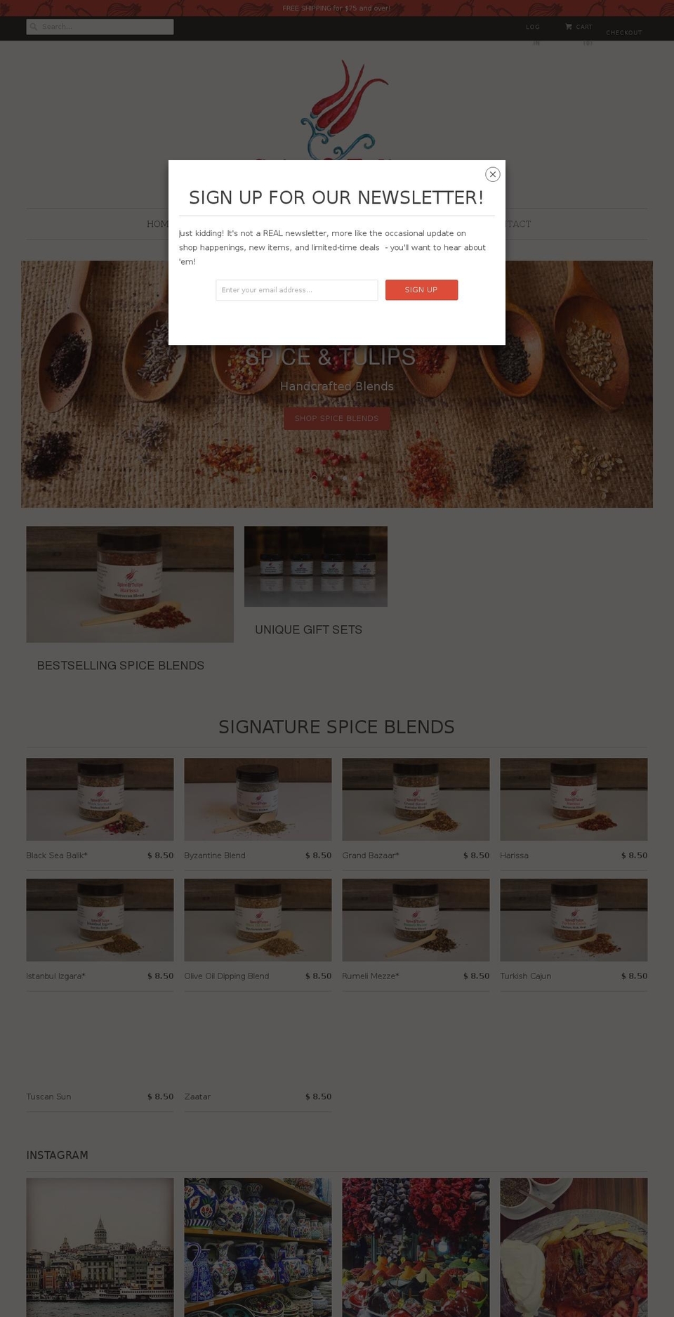 spiceandtulips.com shopify website screenshot