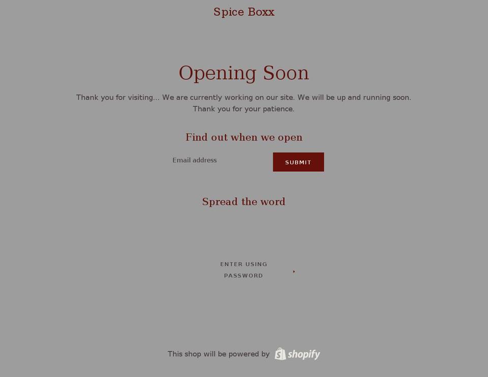 spiceboxx.com — Shopify storefront screenshot