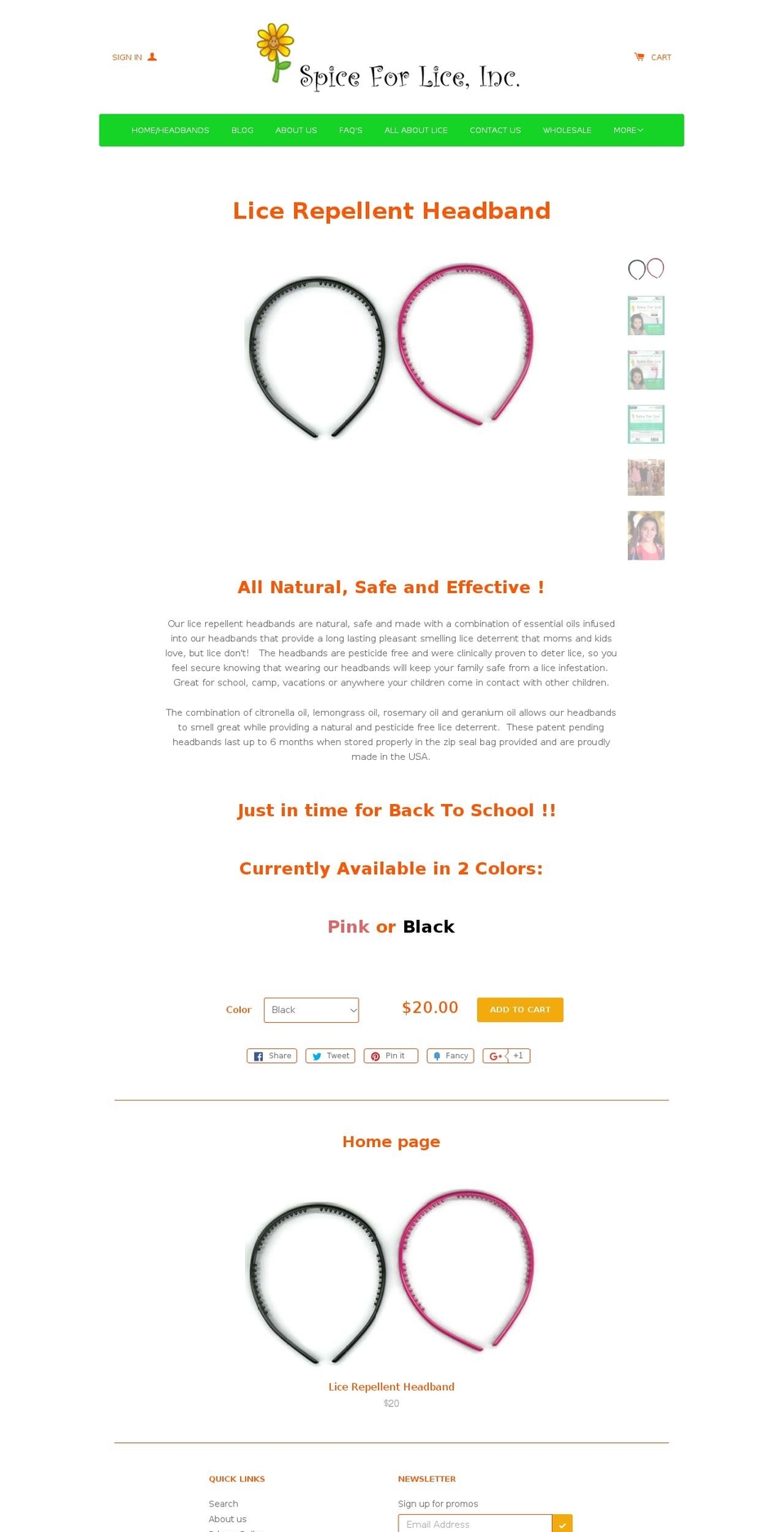 spiceforlice.com — Shopify storefront screenshot