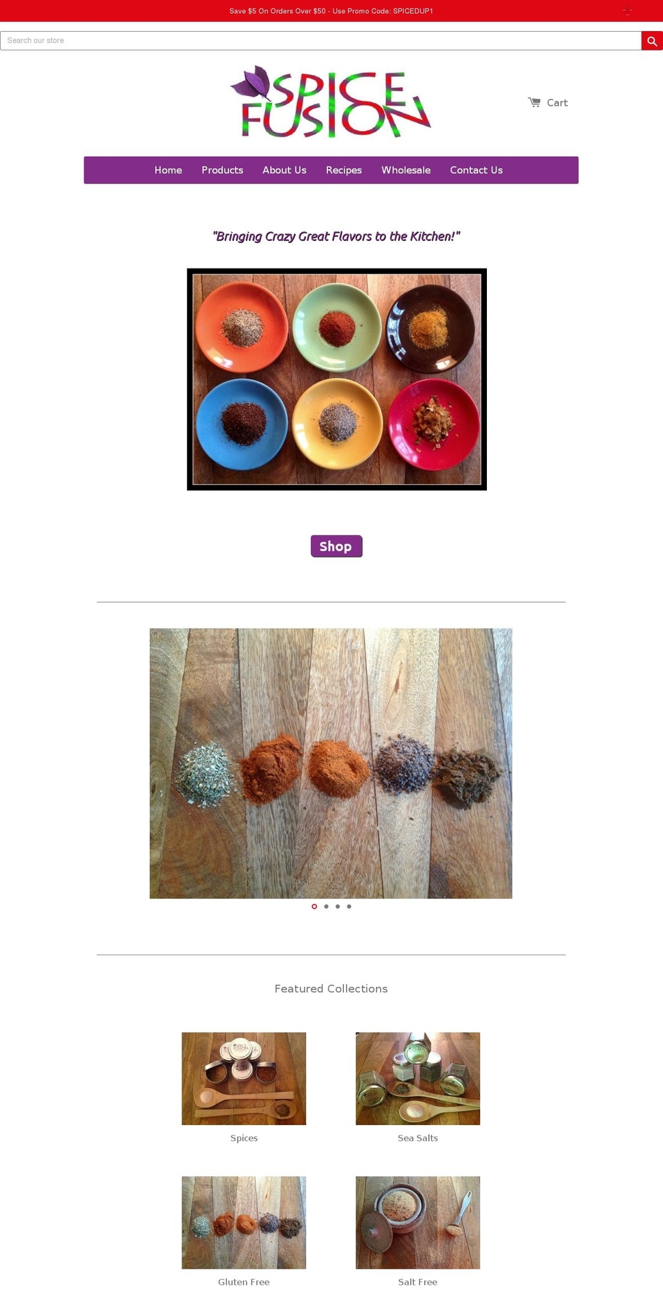 spicefusionllc.com shopify website screenshot