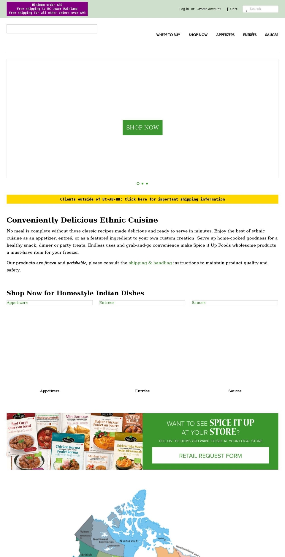 spiceitupfoods.com shopify website screenshot