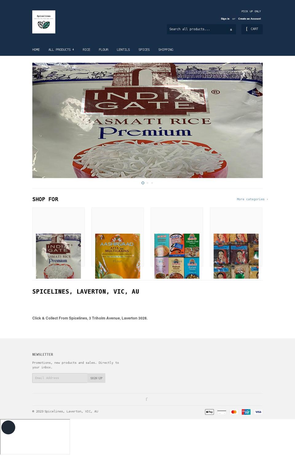 spicelines.com.au shopify website screenshot