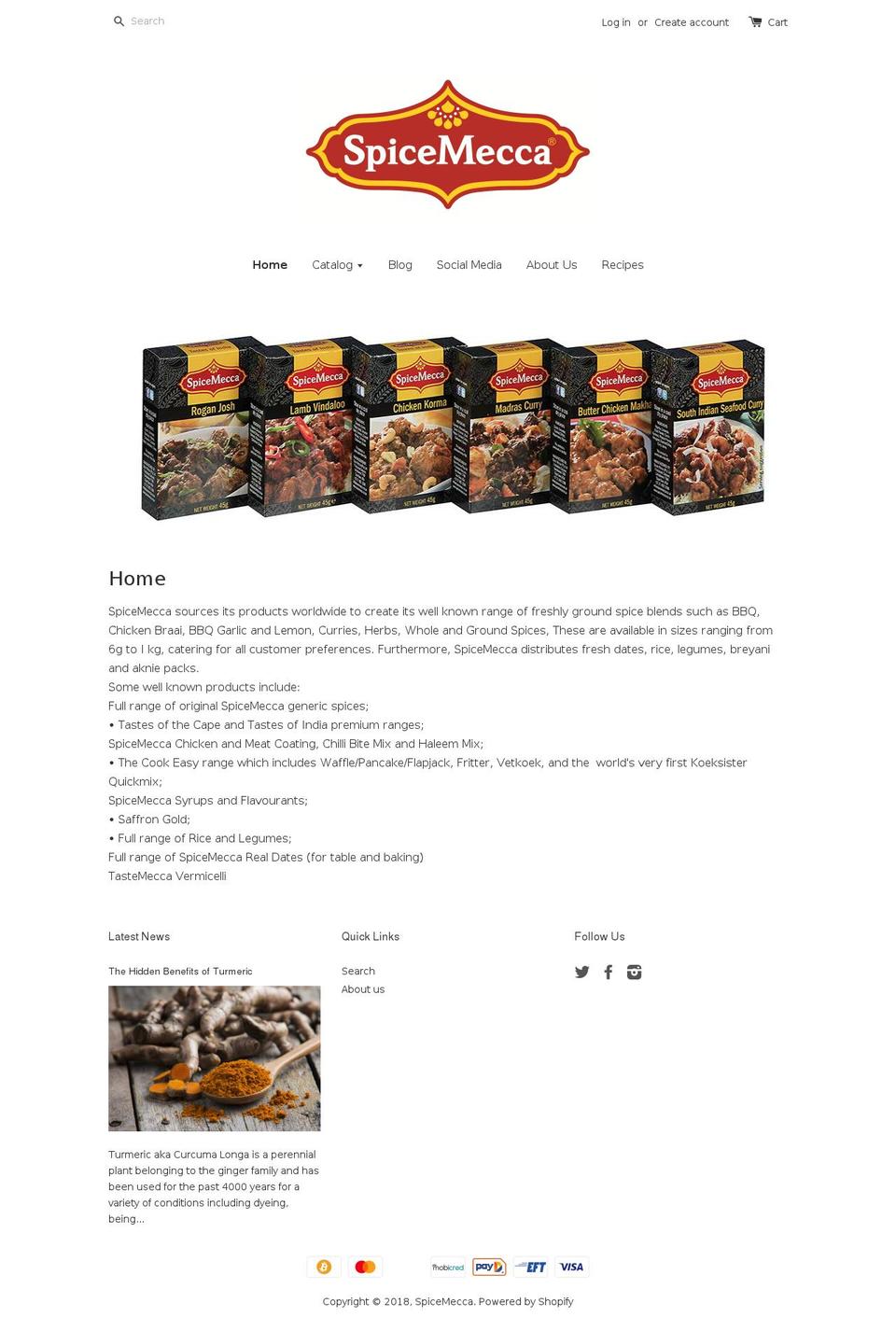 spicemecca.store shopify website screenshot