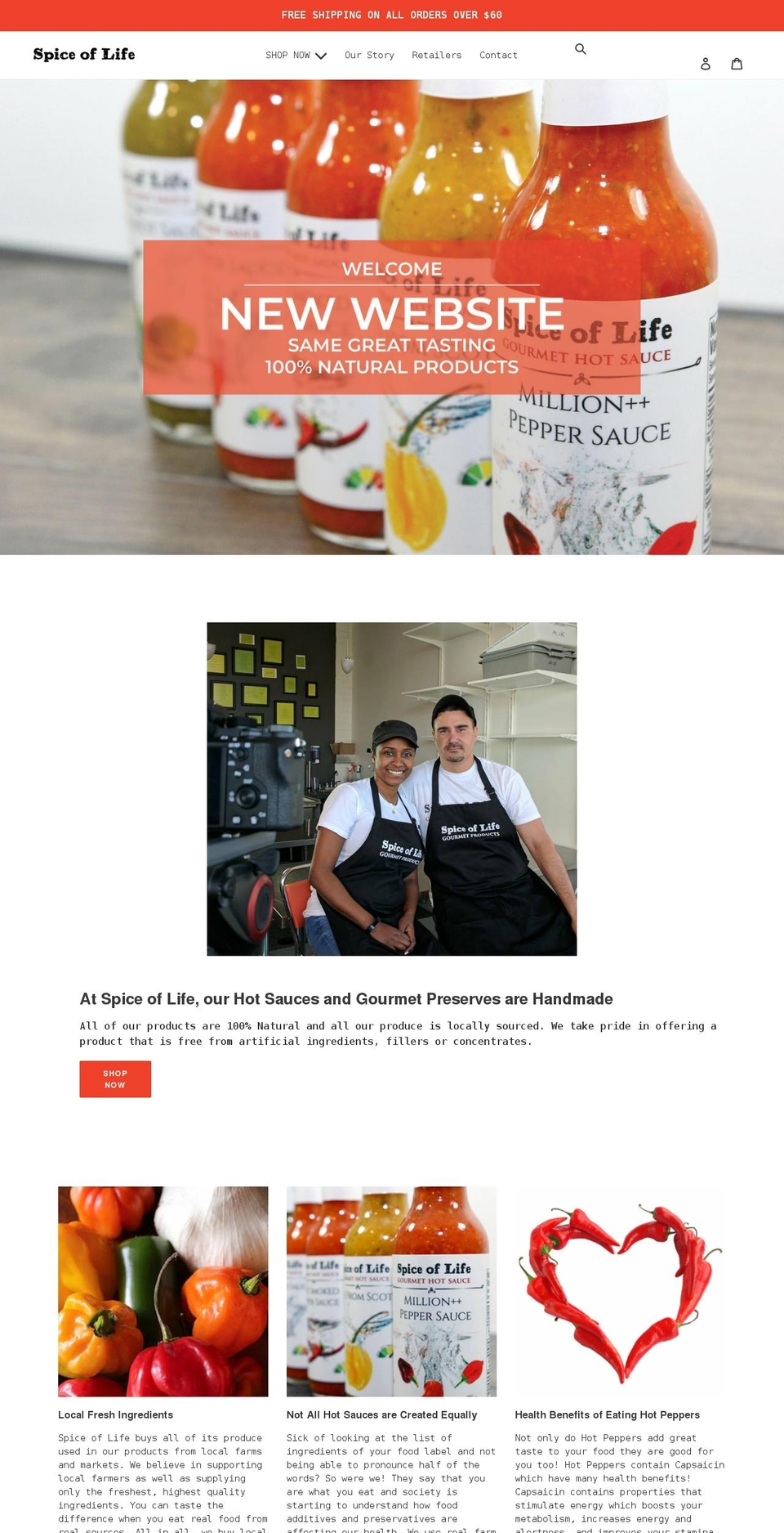 spiceoflifeselections.com shopify website screenshot