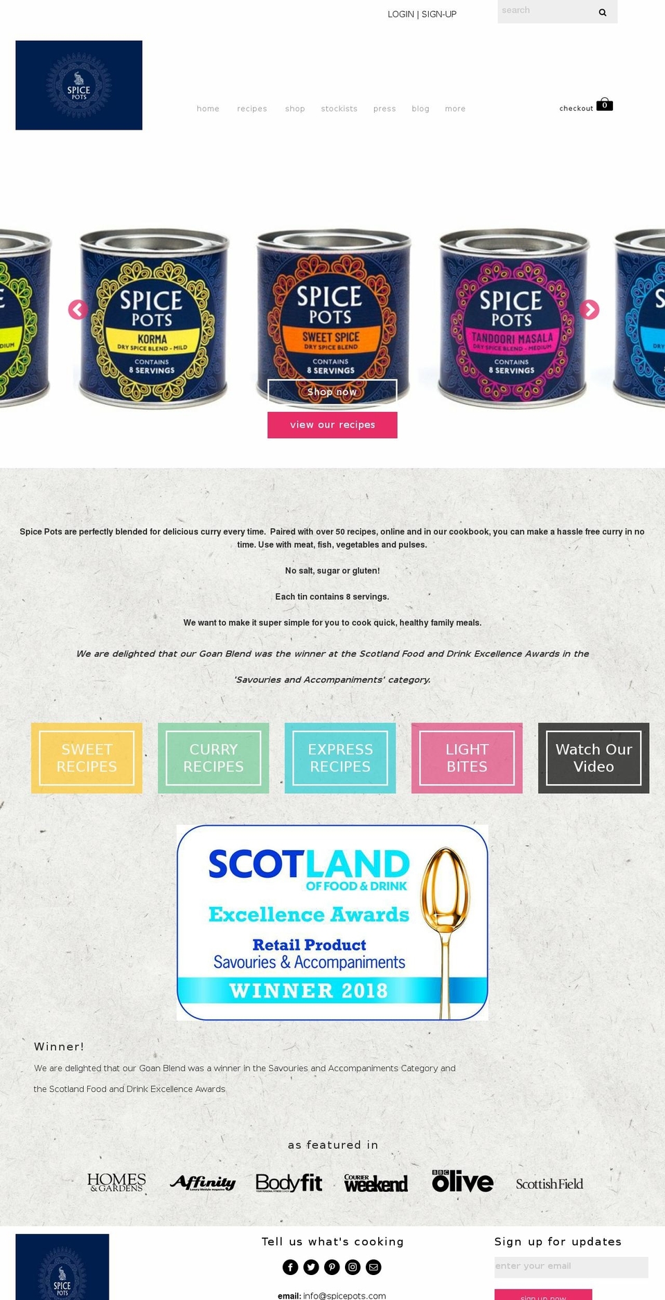 Spice Pots Shopify theme site example spicepots.com