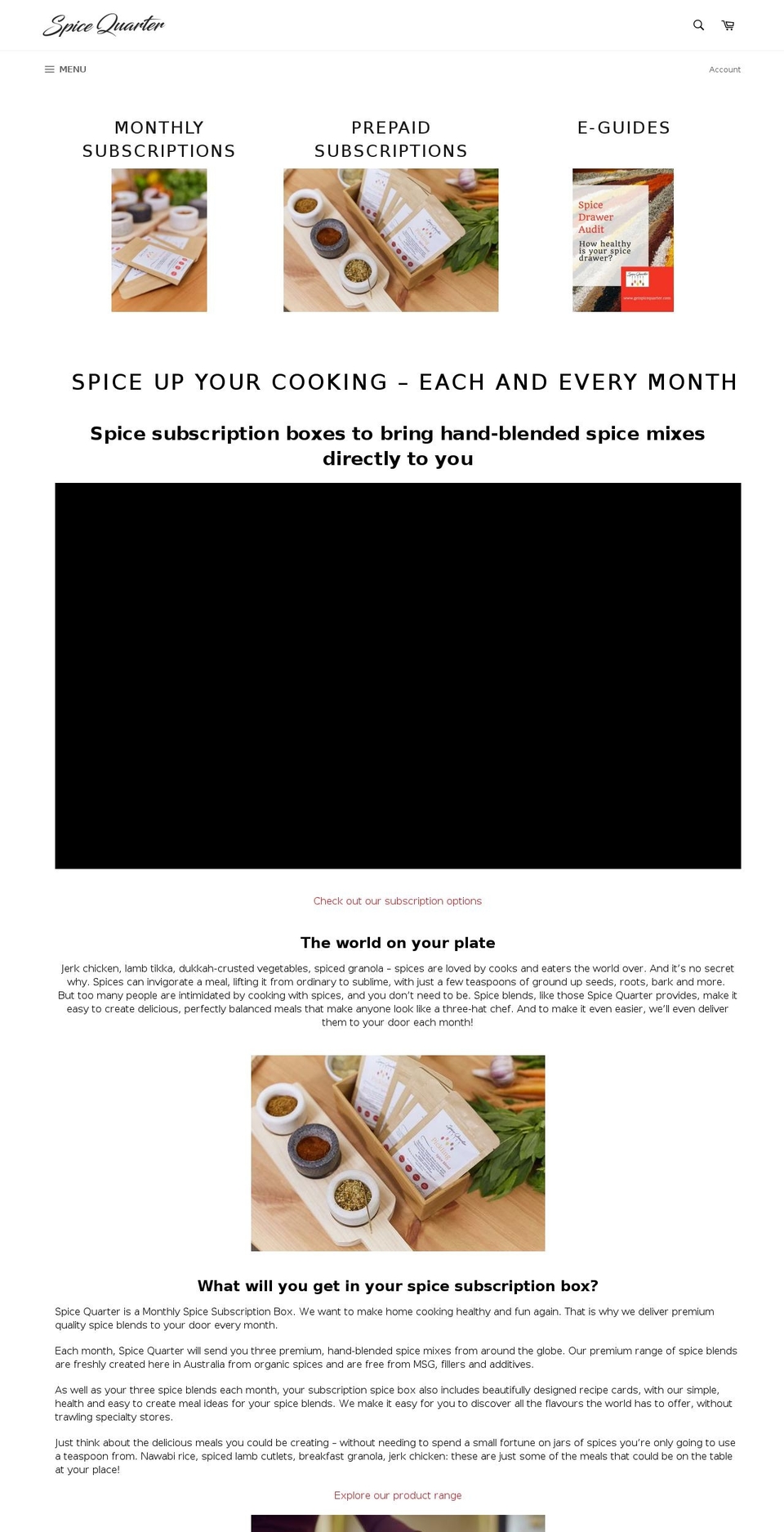spicequarter.com.au shopify website screenshot