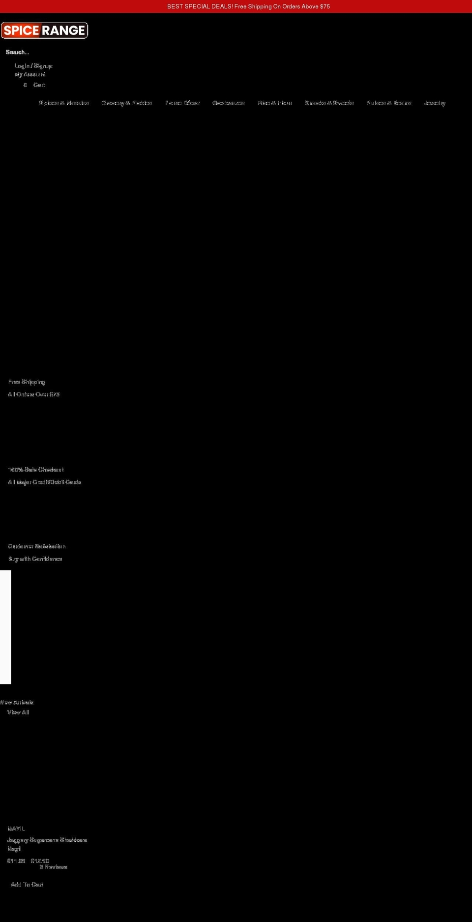spicerange.com shopify website screenshot