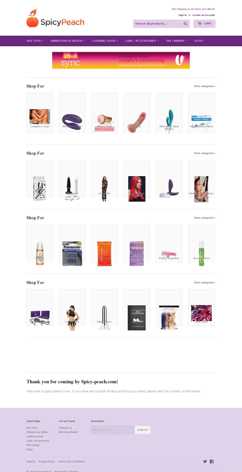 spicy-peach.com — Shopify storefront screenshot