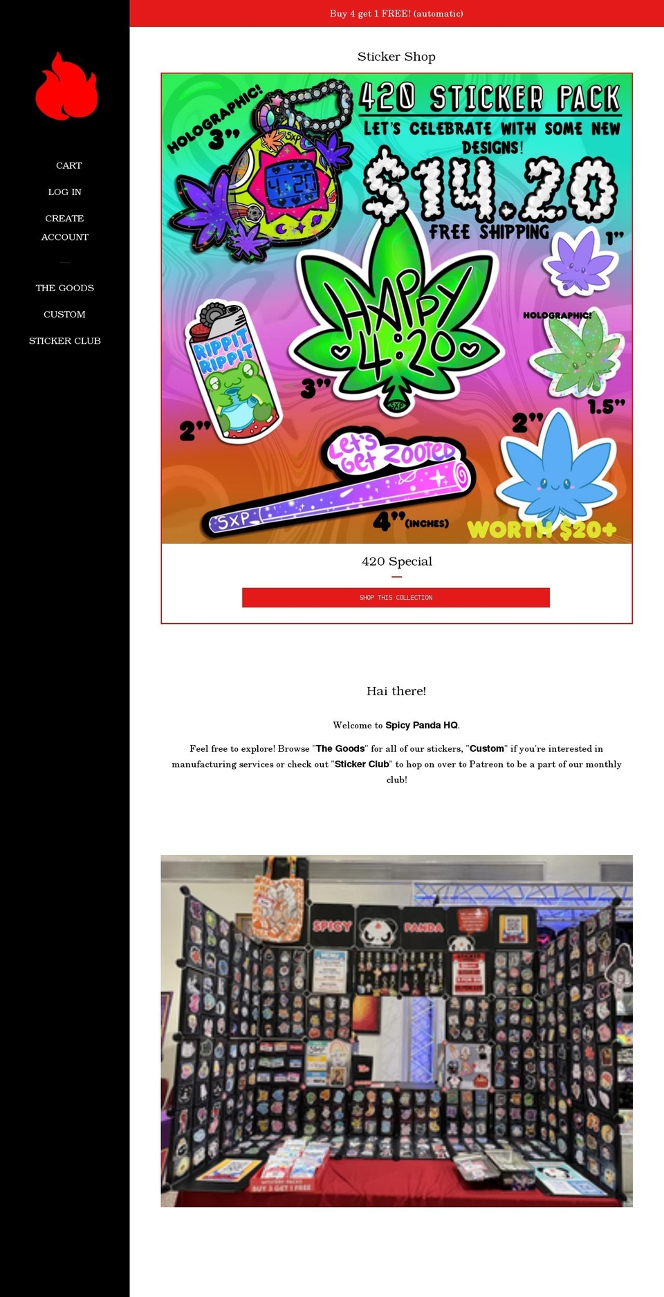 spicypandastickers.com shopify website screenshot