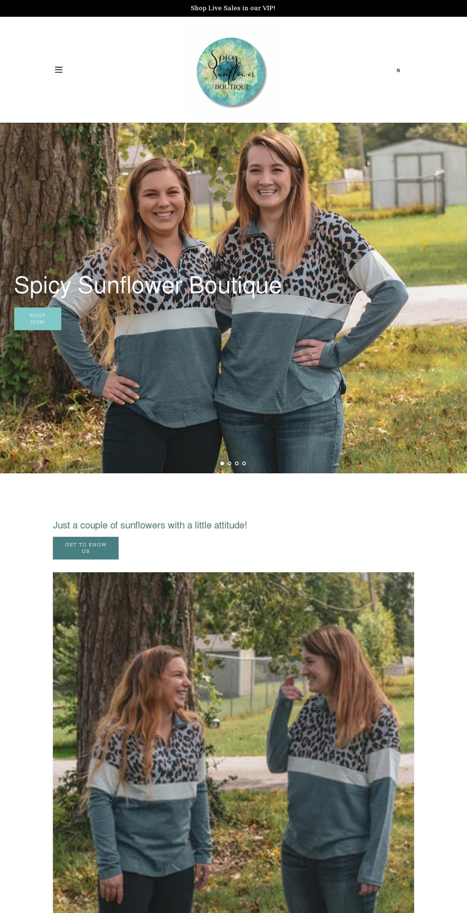 spicysunflowerboutique.com shopify website screenshot