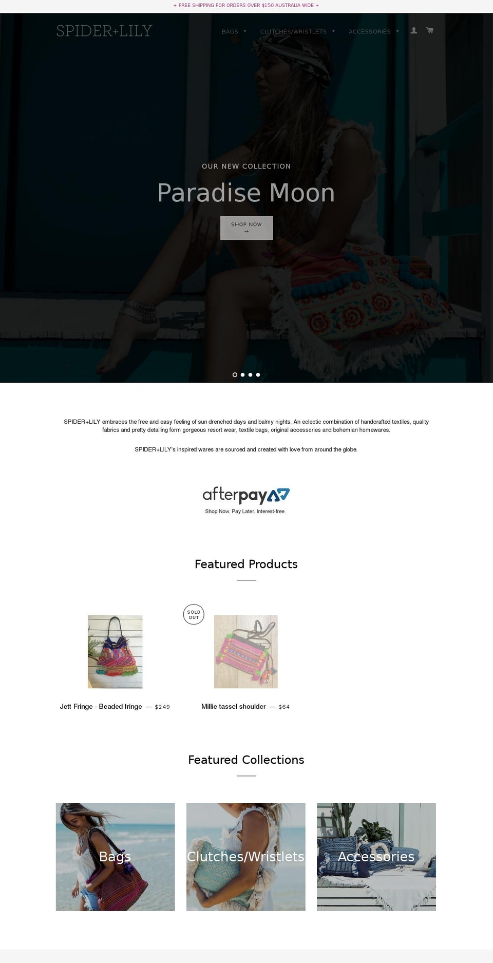 spiderandlily.com shopify website screenshot