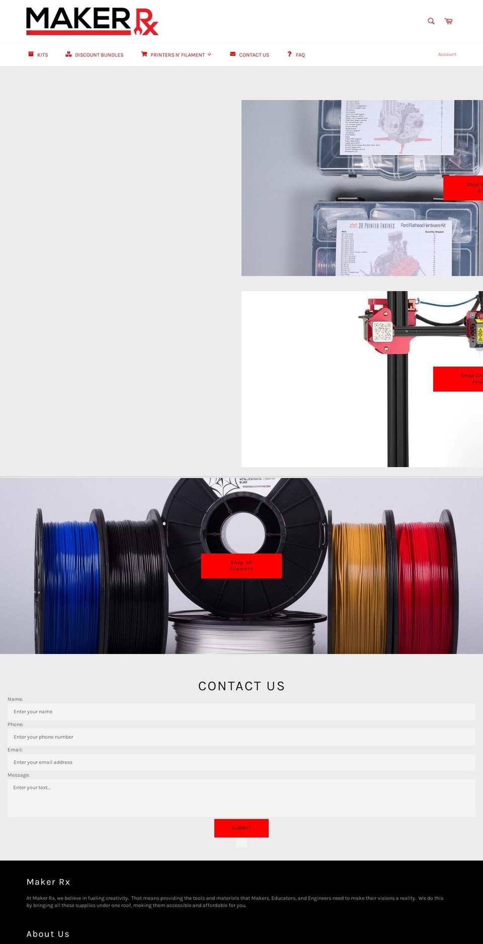 spidersilk3dprinting.com — Shopify storefront screenshot