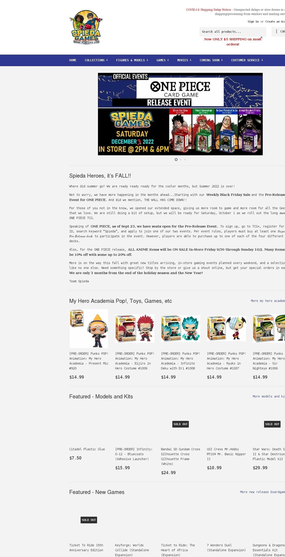 spiedagames.com shopify website screenshot