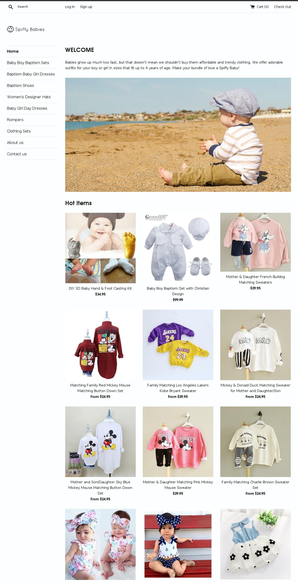spiffybabies.com — Shopify storefront screenshot