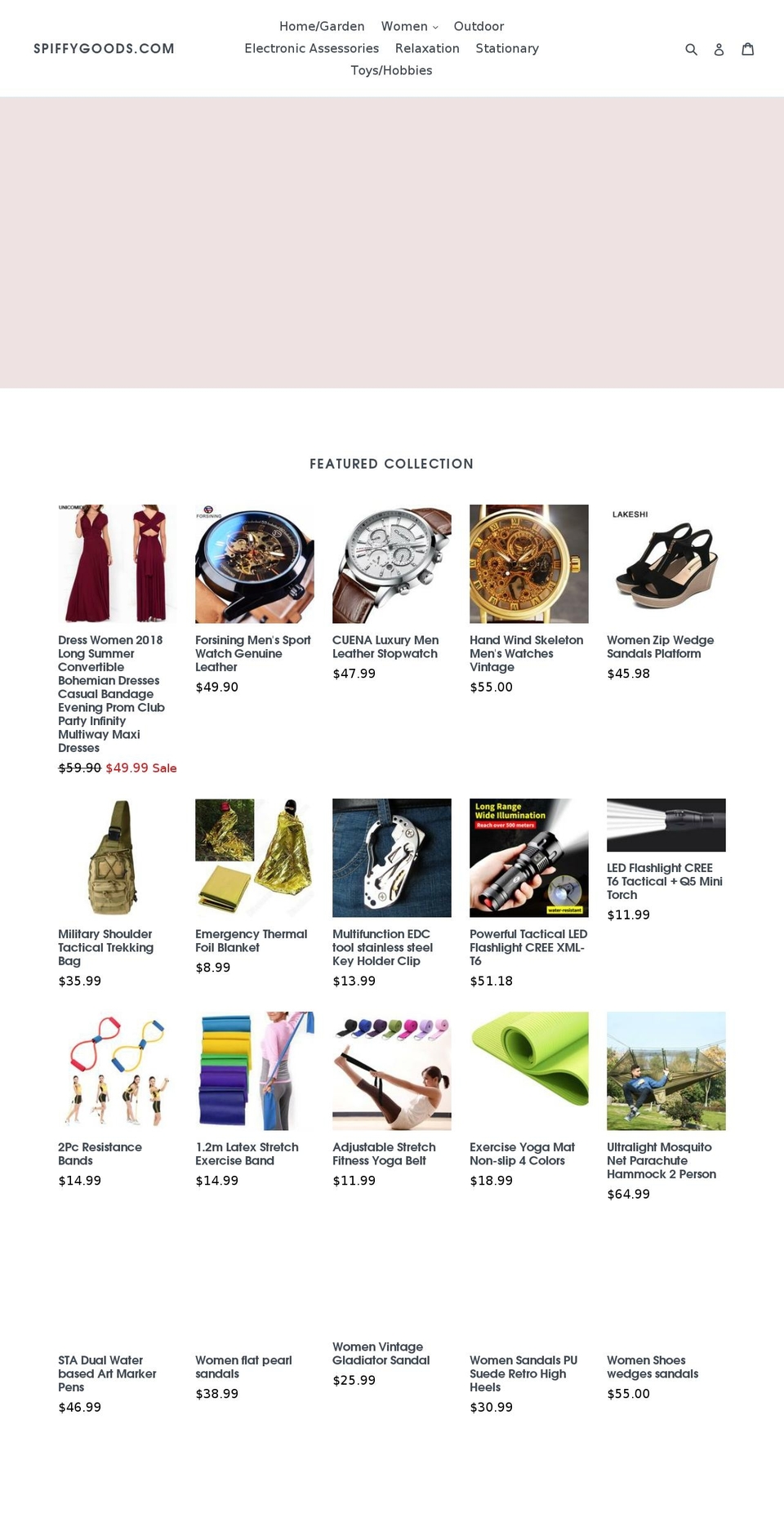 spiffygoods.com — Shopify storefront screenshot