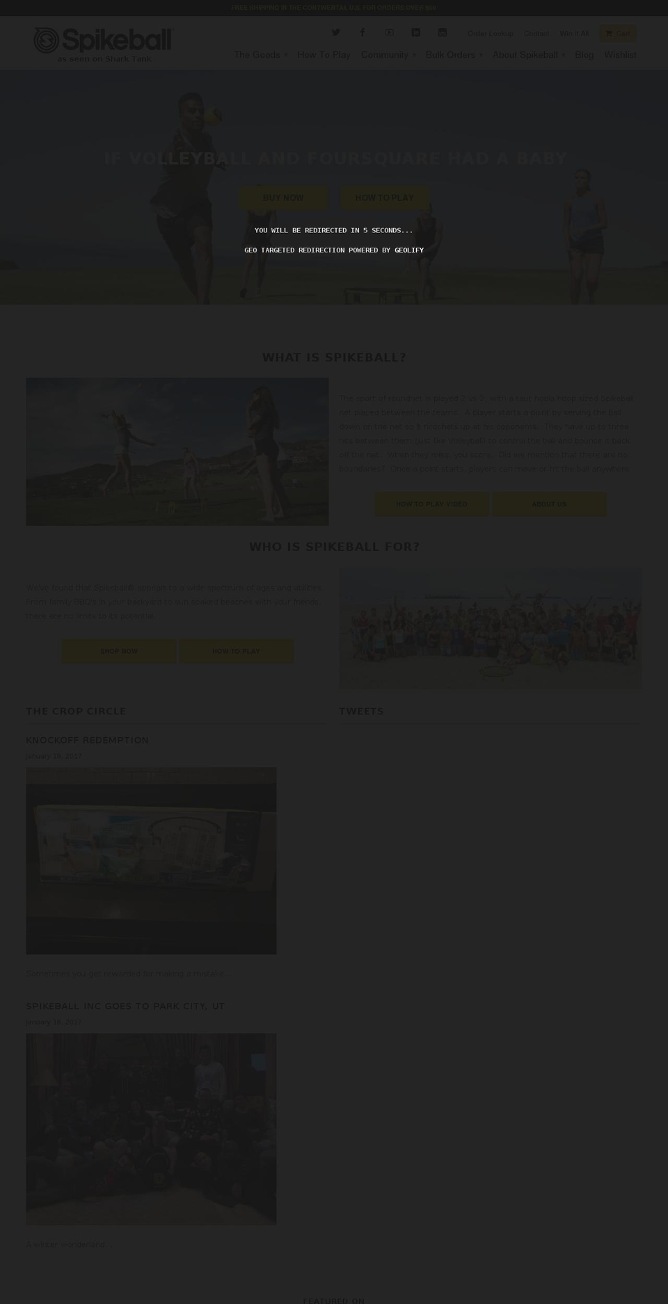 spikeball.info shopify website screenshot